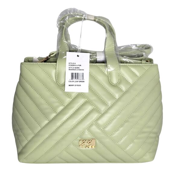 Cavalli Class Rosangella Quilted Crossbody Satchel in Leaf Green NWT - Picture 1 of 3